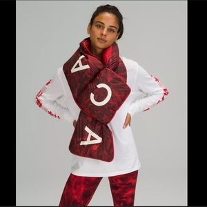 Lululemon COC Red and White Puffer Scarves - Never worn, with tags